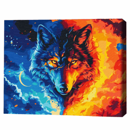 Pictură pe numere 40*50 cm (în cutie) — Fiara elementelor Setul include: 	pânză de bumbac cu o diagramă numerotată a imaginii, pe o ramă de lemn 	 3 perii de diferite grosimi 	 vopsele acrilice numerotate 	 monturi pentru fixare pe perete