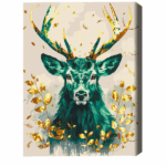 Pictură pe numere 40х50 cm (fără cutie) – Coronă smarald a pădurii cu culori metalizate Setul include:• pânză de bumbac cu o diagramă numerotată a imaginii, pe o ramă de lemn• 3 perii de diferite grosimi• vopsele acrilice numerotate• monturi pentru fixare pe perete