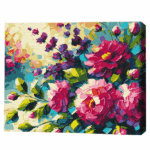 Pictură pe numere 40*50 cm (în cutie) – Flori de vară. Oleg Loburak Setul include:• pânză de bumbac cu o diagramă numerotată a imaginii, pe o ramă de lemn• 3 perii de diferite grosimi• vopsele acrilice numerotate• monturi pentru fixare pe perete