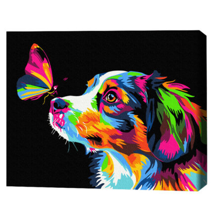 Pictură pe numere 40*50 сm (pânză neagră/fără cutie) – Atingere colorată