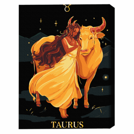 Pictură pe numere 40*50 сm (pânză neagră/fără cutie) – Taur