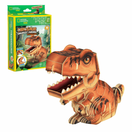 3D-пазл Tyrannosaurus Rex – Собери собственного грозного тираннозавра, 47 элементов Этот объемный пазл от National Geographic Kids – увлекательное приключение в мире динозавров. Дети смогут собрать мощного Ти-рекса, соединяя детали без клея и инструментов. Реалистичный дизайн с яркими текстурами делает сборку еще более интересной, а готовая модель станет отличным украшением детской комнаты.Польза для детей:Развивает пространственное мышление и воображениеУлучшает координацию движений и мелкую моторикуТренирует усидчивость и концентрациюПознакомит ребенка с доисторическим миромРекомендуемый возраст: 5+ лет.