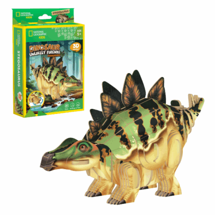 3D-пазл Stegosaurus – Оживи легендарного стегозавра, 51 элемент Этот удивительный 3D-пазл от National Geographic Kids дает возможность детям собрать одного из самых узнаваемых динозавров – стегозавра! Детали легко соединяются без клея и инструментов, превращая сборку в увлекательное занятие. Реалистичный дизайн, детализированные пластины на спине и насыщенные цвета делают модель настоящим украшением детской комнаты.Польза для детей:Развивает пространственное мышление и воображениеУлучшает координацию движений и мелкую моторикуПомогает развить терпение и внимание к деталямЗнакомит ребенка с миром динозавров и палеонтологииРекомендуемый возраст: 5+ лет.