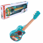 Chitara Boho Explorati sunetele produse prin zvacnirea fiecareia dintre cele sase corzi ale chitarei separat si impreuna. Folositi instructiunile pentru a afla elementele de baza ale cantarii la chitara. Cu practica, veti imbunatati si veti incepe sa cantati melodii reale.Chitara cu tematica anilor 1960. Corzile din nailon sunt blande si fixate corespunzator pe suprafata de lemn pentru a proteja mainile copiilor Chitara poate fi reglata cu precizie si produce un sunet de inalta calitate. Excelent pentru introducerea copiilor in bucuria muzicii. Jucariile sunt realizate din lemn, folosind materiale ecologice, vopsite in culori atragatoare cu vopsele nontoxice, care depasesc cele mai inalte si stricte standarde internationale de siguranta si calitate, precum EN71, ISO9001, ASTM F963 si altele.De multi ani, Hape a creat jucarii fantastice, de inalta calitate, folosind materiale ecologice si durabile, fiecare produs fiind atent proiectat pentru a stimula abilitatile senzoriale, fizice si emotionale.