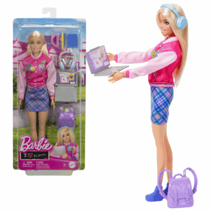 Păpușa Barbie «Costumul Școlar Fericit» Păpușa Barbie „Costumul Școlar Fericit” este o jucărie unică, care aduce bucurie copiilor și îi ajută să-și dezvolte creativitatea.Aspect și design: Păpușa reprezintă o brunetă cu trăsături expresive și o ținută stilată. Înălțimea păpușii este de 29 cm, ceea ce o face ideală pentru joacă și depozitare.Caracteristici de construcție: Datorită articulațiilor flexibile, păpușa poate adopta diverse poziții și realiza mișcări dinamice. Contribuie la dezvoltarea coordonării, echilibrului și flexibilității copiilor.Materiale și îngrijire: Fabricată din plastic rezistent, ușor de curățat. Părul este moale și ușor de pieptănat, permițând crearea unor coafuri variate.Funcționalitate și beneficii: Dezvoltă imaginația, creativitatea și motricitatea fină. Poate deveni jucăria preferată a copilului, oferind o atmosferă de bucurie și armonie în timpul jocului.