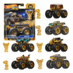 1:64 Hot Wheels Монстр-трак BIGFOOT (юбилейная серия), асс. Этот мощный монстр-трак BIGFOOT из коллекции Hot Wheels Monster Trucks создан для настоящих поклонников экстремальных гонок. Уникальная золотая серия посвящена 50-летию легендарного BIGFOOT – культового внедорожника с гигантскими колесами.Игрушка выполнена с высокой детализацией, прочной металлической рамой и массивными резиновыми колесами, что делает её не только эффектной, но и устойчивой к самым смелым трюкам.Особенности: 	Юбилейное издание с золотыми деталями 	Прочные колёса и металлическая рама 	Высокая детализация и коллекционная ценность 	В комплекте мини-трофейПольза:Развивает мелкую моторику и координацию рукСпособствует творческому мышлению и игровому процессуПозволяет познакомиться с легендарными автомобилями Monster TrucksОтлично подходит для коллекционирования и активных игр