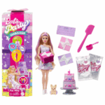 Игровой набор Barbie «День рождение питомца» ​Представляем куклу Barbie Party Unboxed из серии «День рождения питомца» (JFG70) — увлекательный набор, сочетающий элементы сюрприза и творческой игры.​Основные особенности: 	Уникальный опыт распаковки: В одной упаковке содержится 10 сюрпризов, включая куклу Barbie, наряды для вечеринки, очаровательного питомца с аксессуарами и инструменты для украшения торта. 	Творческая составляющая: Юные мастера могут использовать прилагаемую массу для лепки, форму и инструменты, чтобы создать украшения для двухъярусного торта и устроить праздник для питомца. 	Коллекционные варианты: В серии представлены три куклы: Birthday Bows, Shimmerin' Hearts и Party Stars, каждая со своим уникальным стилем и аксессуарами.Этот набор вдохновляет на творческую игру, позволяя детям устраивать вечеринки для питомцев и украшать торты по своему вкусу.