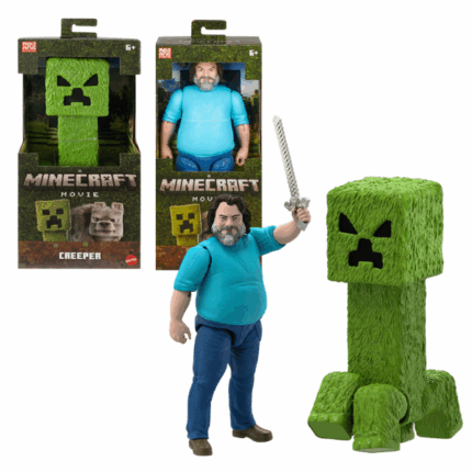 Большая фигурка Minecraft 30 см, (асс.) Открой портал в захватывающий мир фильма «Minecraft» с большой фигуркой одного из главных героев — Стива или Крипера! Высота каждой игрушки — около 30 см, что делает их особенно эффектными. Благодаря подвижным частям фигурки можно ставить в разные позы — для воссоздания сцен из фильма или придуманных историй.Идеальный подарок для детей от 6 лет и настоящих поклонников вселенной Minecraft!Особенности: 	Высота фигурки: около 30 см 	Подвижные конечности для активной игры 	Детализированная реализация по мотивам фильма 	Варианты: Стив с мечом и Крипер 	Материал: прочный пластик 	Возраст: 6+