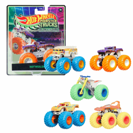 1:64 Hot Wheels Монстр-трак – Glow in the Dark (светится в темноте), асс. Эти монстр-траки из специальной коллекции Hot Wheels Monster Trucks Glow in the Dark созданы для ярких гонок даже в темноте! Уникальные светящиеся колёса делают игру ещё более захватывающей, а прочный дизайн позволяет выполнять невероятные трюки.Особенности: 	Светящиеся в темноте элементы 	Прочная конструкция – выдерживает столкновения и прыжки 	Крупные колёса для максимальной проходимости 	Яркие неоновые цветаПольза:Развивает мелкую моторику и координацию рукСтимулирует творческое мышление и воображениеПодходит для коллекционирования и активных игр
