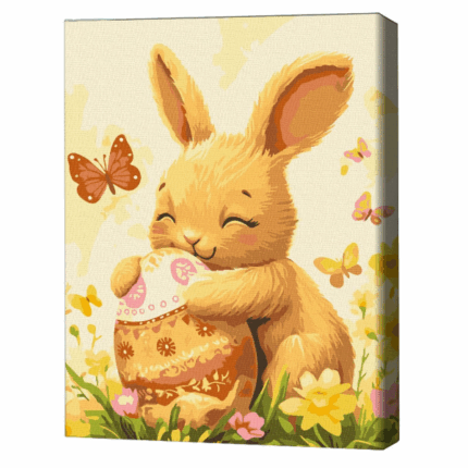 Pictură pe numere 30*40 сm (fără cutie) – Iepurașul cu oul de Paște