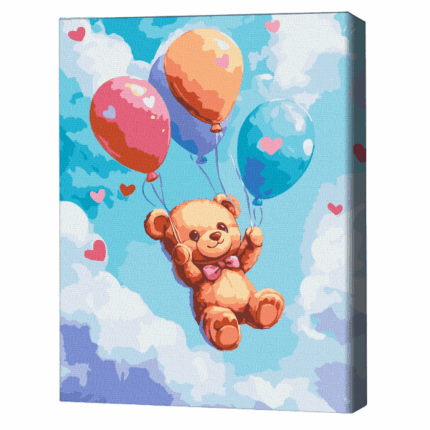 Pictură pe numere 30*40 сm (fără cutie) – Bilele vesele Setul include: 	pânză de bumbac cu o diagramă numerotată a imaginii, pe o ramă de lemn 	 3 perii de diferite grosimi 	 vopsele acrilice numerotate 	 monturi pentru fixare pe perete