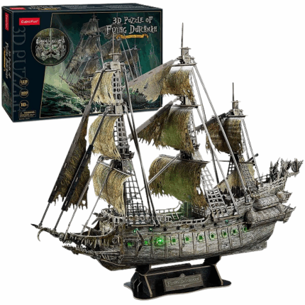 3D Puzzle „Olandezul zburător” cu iluminare LED, 360 elemente Puzzle 3D „Olandezul zburător” cu iluminare LED, de la CubicFun este un joc de puzzle foarte interesant pentru întreaga familie.În timul jocului cu  puzzle 3D împreună cu copiii tăi, le poți povesti că legenda „Olandezului zburător”,  își are originea în secolul al XVII-lea, s-a transmis din generație în generație de mulți ani. Într-o versiune publicată în 1821 într-o revistă engleză, nava naviga de-a lungul Capului Bunei Speranțe când a început o furtună. Nava a dispărut în cele din urmă și nu au putut fi găsite urme ale naufragiului. Povestea a fost plină de legende, iar fantoma navei a devenit un vestitor al semnelor rele pentru deceniile următoare.Puzzle-urile 3D sunt un hobby uimitor care dezvoltă nu numai gândirea logică, abilitățile motorii fine, perseverența și acuratețea, dar învață și o mulțime de lucruri interesante despre univers, în timp ce te distrezi cu familia ta.