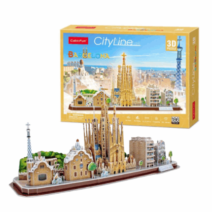 3D puzzle “Atracții turistice în Barcelona», 186 elemente Puzzle 3D “Atracții turistice în Barcelona", de la CubicFun este un joc de puzzle foarte interesant pentru întreaga familie.În timul jocului cu  puzzle 3D împreună cu copiii tăi, le poți povesti că Barcelona este al doilea oraș ca mărime din Spania după capitala sa, Madrid. Populația este de 1,6 milioane de oameni. (împreună cu suburbiile - aproape 5 milioane de oameni) și acesta este locul zece în rândul țărilor UE. Orașul este situat la 120 km de granița cu Franța, la 200 km de Andorra. Este spălat de apele Mării Baleare, care aparține Mării Mediterane.Puzzle-urile 3D sunt un hobby uimitor care dezvoltă nu numai gândirea logică, abilitățile motorii fine, perseverența și acuratețea, dar învață și o mulțime de lucruri interesante despre univers, în timp ce te distrezi cu familia ta.