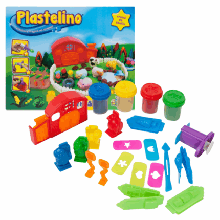 Joc educativ cu plastilină "Ferma", 4 culori