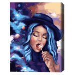 Pictură pe numere 40*50 сm (fără cutie) PREMIUM – Gustul Universului Setul include: 	pânză de bumbac cu o diagramă numerotată a imaginii, pe o ramă de lemn. Toate segmentele sunt pictate suplimentar pentru a se potrivi cu culorile care vor fi folosite pentru a picta pânza 	 3 perii de diferite grosimi 	 vopsele acrilice numerotate 	două sticluțe de lac acrilic, monturi pentru fixare pe perete și un nivel pentru instalarea corectă a picturii pe perete.