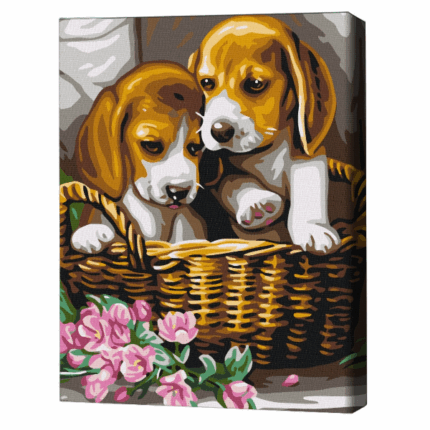 Pictură pe numere 30*40 сm (fără cutie) – Perechea din coș
