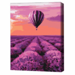 Pictură pe numere 30*40 сm (fără cutie) – Un balon cu aer cald în Provence Setul include: 	pânză de bumbac cu o diagramă numerotată a imaginii, pe o ramă de lemn 	 3 perii de diferite grosimi 	 vopsele acrilice numerotate 	 monturi pentru fixare pe perete