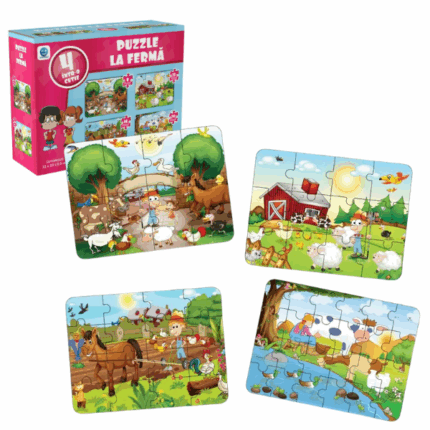 Пазл 4 в 1 "Животные на ферме", (рум.), Smile Games