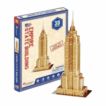 3D PUZZLE Empire State Building Создайте собственную копию знаменитого небоскреба Нью-Йорка с помощью 3D пазла Empire State Building от CubicFun!Особенности: 	Размер собранной модели: 26 x 11,2 x 7,8 см. 	Размер упаковки: 16 x 1,8 x 22 см. 	Материал: Картон высокого качества с ламинацией. 	Рекомендованный возраст: от 8 лет.Преимущества: 	Легкая сборка без клея и инструментов. 	Развивает пространственное мышление, терпение и внимание к деталям. 	Отлично подходит для творческих занятий дома и в кругу семьи.Модель идеально дополнит коллекцию 3D пазлов и станет украшением интерьера, напоминая о легендарных архитектурных достижениях.
