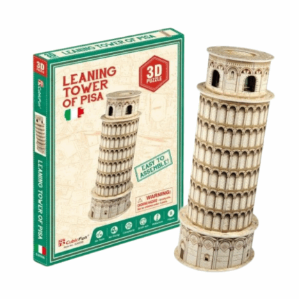 3D PUZZLE Tower of Pisa (Italy) Creați propria replică a celebrului Turn din Pisa cu ajutorul acestui puzzle tridimensional de la CubicFun. Acest set minunat conține piese de înaltă calitate, care se asamblează ușor, fără a fi nevoie de lipici sau unelte. Dimensiunile modelului final sunt de 23 cm înălțime și 9 cm lățime.Avantaje: 	Dezvoltă motricitatea fină și gândirea spațială. 	Oferă o incursiune în istoria monumentelor arhitecturale. 	Asamblare simplă, potrivită atât pentru copii de la 8 ani, cât și pentru adulți.Conținut: 	Piese din carton rezistent și spumă. 	Instrucțiuni detaliate.