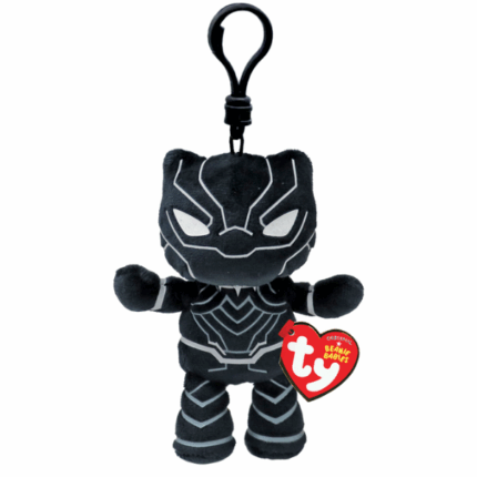 Breloc — Pantera Neagră 12 cm (Beanie Babies Clip)   	Fabricat din material moale și are un corp flexibil și plăcut. 	Lucrat manual cu cele mai înalte standarde de calitate. 	Alegerea perfectă pentru colecționarii și fanii benzilor desenate. 	Culori vibrante și costumul clasic pe care îl iubim cu toții. 	Include inimioara oficială Ty. 	Doar curățare superficială.Dimensiuni:12 cm.