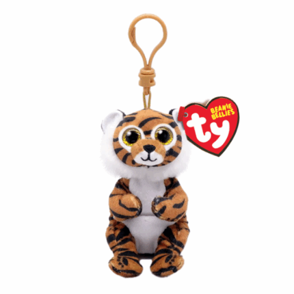 Breloc — Tigru CLAWDIA 12 cm (Beanie babies clip) TY Incorporation - sunt jucării de pluș distractive și inofensive, care sunt extrem de populare printre copiii din întreaga lume. Sunt fabricate din materiale anti-alergice plăcute la atingere, ecologice și de calitate înaltă. În producția lor au fost implicate echipamente de ultimă generație.Caracteristici: 	Material: fibra de poliester 	Fibre hipoalergenice 	Vârsta 3+ 	Îngrijire: se spală la 30 ° C 	Jucărie netoxică 	Nu conține coloranți nocivi  	Nu se deformeaza 	Nu își pierde aspectul la spălarea la mașină 	Plușul include Inima TY oficială cu numele, ziua de naștere și poezia personajului. 	Înălțimea articolului: 12 cm 	Înălțimea jucăriei: 8,5 cm 	Un cadou minunat pentru copilașul tău.