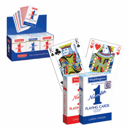 Карты игральные Waddingtons No. 1 «Original Classic» (асс.) Игральные карты Waddingtons No.1 "Original Classic"Мировой бренд Waddingtons No.1 — выбор игроков в карты уже много поколений. Эти карты высокого качества с льняной текстурой обязательны для всех любителей карточных игр.Ключевые особенности: 	Всемирно известные карты Waddingtons No.1, проверенные временем 	Классическая колода из 55 карт 	Подходят для любых любимых карточных игр 	Отличное развлечение для всей семьи 	Льняное покрытие для удобства и долговечностиВнимание: не подходит для детей младше 3 лет.