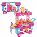 Set de joacă „Bucătăria veselă pe roți” Oferiți copilului dumneavoastră o experiență culinară captivantă cu acest set de joacă colorat și funcțional - „Bucătăria veselă pe roți”! Căruciorul cu mâncare le permite copiilor să se simtă ca adevărați vânzători sau bucătari, servind "clienți" și pregătind mâncăruri delicioase într-un mod jucăuș. Setul include diverse accesorii, precum produse alimentare de jucărie și ustensile de bucătărie, oferind un joc realist și captivant.Caracteristici: 	Design realist: culori vii și detalii care imită un cărucior real cu mâncare. 	Varietate de accesorii: include produse alimentare de jucărie și ustensile de bucătărie. 	Dezvoltarea abilităților: stimulează imaginația, abilitățile sociale și motricitatea fină. 	Materiale sigure: fabricat din plastic durabil și sigur. 	Vârstă recomandată: de la 3 ani.