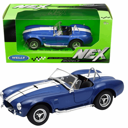 Коллекционный автомобиль SHELBY COBRA 427 S/C 1965 1:24 Welly SHELBY COBRA 427 S/C 1965 от производителя WellyМасштаб: 1:24Материал: металлический каркас, резиновые шины, детали автомобиля имитируют дизайн настоящего автомобиля, некоторые детали хромированы.Краска: Краска гладкая, густая, прочная и идеально глянцевая.Функция: Автомобиль может открывать 2 двери и передний капот. Руль управляемый.Производитель: WELLY Продукт изготовлен с соблюдением авторских прав.Автомобиль имеет реалистичный дизайн с подробными линиями моделирования, тонкое порошковое покрытие, очень подходит для демонстрации в гостиной, офисе, автомобильный станет интересным предметом коллекционирования в вашей комнате.