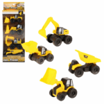 Colecția de utilaje de construcții — «Cars & Trucks» Această colecție de utilaje de construcții este visul oricărui băiat! Mașinuțele sunt realizate din plastic rezistent și funcționează pe tracțiune liberă. Sunt ideale pentru jocuri pe șantiere mari, în camera de joacă sau în nisip.Caracteristici: 	Dimensiunea mașinuței: 10 cm 	Construcție rezistentă din plastic 	Recomandat copiilor de la 3 ani