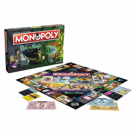 Настольная игра Monopoly «Рик и Морти» (англ.) Wubalubadubdub! Добро пожаловать в MONOPOLY: Рик и Морти!Присоединяйтесь к Рику, Морти и семье Смитов в безумном путешествии по мультивселенной! Покупайте, продавайте и обменивайте культовые локации — от измерения Кромулонов и Газорпазорпа до Планеты Скуанч и знакомых мест с Земли.Специальная версия классической настольной игры MONOPOLY с элементами из сериала Рик и Морти включает уникальные фишки, карточки и здания — Флубель-Машеры и Губель-Боксы.В комплекте: 	Игровое поле 	6 коллекционных металлических фишек: значок Совета Риков, коробка Мисикса, портальная пушка, Плумбус, корабль Рика, шлем Снаффлса 	28 карточек собственности 	16 карточек Межвселенского Кабельного ТВ 	16 карточек «Будь поуже» 	Набор денег 	32 здания (Флубель-Машеры) 	12 крупных построек (Губель-Боксы) 	2 игральных кубика 	ИнструкцияХарактеристики: 	Количество игроков: 2–6 	Возраст: 18+ 	Время игры: 1–3 часа