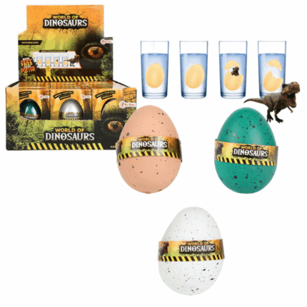 Яйцо с динозавром — World of Dinosaurs Hatching Egg (асс.) Не можете насытиться всем, что связано с динозаврами? Тогда это яйцо — именно то, что нужно! Просто поместите его в стакан с водой и подождите — уже через 48 часов скорлупа начнёт трескаться, а изнутри появится динозавр. Он будет расти ещё несколько дней, оставаясь в воде!Особенности: 	Размер яйца: 6 см 	В наборе — 1 яйцо (ассортимент цветов и динозавров) 	Реалистичный процесс "вылупления" 	Динозавр продолжает расти в воде после вылупления 	Отличный способ пробудить интерес к науке и природе 	Рекомендуется детям от 6 лет