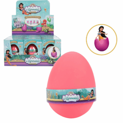 Яйцо с русалкой — Mermaids Hatching Egg Внутри этого розового яйца скрывается прекрасная русалка! Поместите яйцо в емкость с водой, и через 12-24 часа скорлупа начнет трескаться. После этого долейте воду, и примерно через 24-48 часов русалка полностью вырастет. Даже после вылупления она продолжает увеличиваться в размере!Идеальная волшебная и веселая игрушка для подарков, дней рождения или для коллекции.Полная инструкция находится на упаковке.