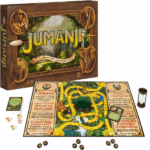 Joc de societate «Jumanji», (rom.) Adu aventura la viață cu jocul legendar Jumanji — o călătorie plină de pericole și suspans prin jungla sălbatică!Aventurieri, fiți atenți! Nu începeți jocul dacă nu intenționați să îl terminați. Consecințele dispar doar când un jucător ajunge în centrul tablei și strigă „Jumanji”!Folosiți cupola roșie pentru a descifra ghicitori și a înfrunta obstacole: de la lei și rinoceri până la crocodili. Primul care ajunge în centru câștigă pentru toți, dar dacă cineva își pierde toate viețile — toată echipa pierde!Conține: 	1 tablă de joc 	1 cupolă de decodare 	100 de cartonașe cu provocări 	4 pioni rinocer 	12 jetoane cu vieți 	2 zaruri clasice 	4 zaruri cu provocări 	1 clepsidră de 45 de secunde 	Instrucțiuni în limba românăAvertisment! Nerecomandat copiilor sub 3 ani. Conține piese mici care pot fi înghițite.