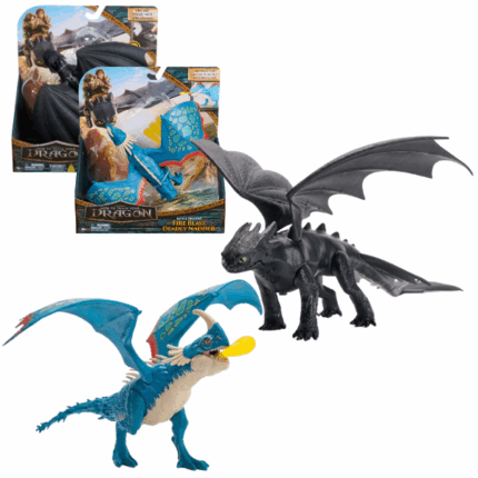 Set figurine «Cum să îți dresezi dragonul» — Dragon cu efecte sonore (as.) Plonjează în lumea aventurilor captivante alături de dragonii interactivi din universul DreamWorks „Cum să-ți dresezi dragonul”!Figurina lui Toothless este recreată cu un nivel incredibil de detaliu și este echipată cu efecte sonore ale focului cu plasmă. Apasă butonul pentru a activa sunetele de atac și pregătește-l pe Toothless pentru zbor sau luptă!Deadly Nadder este un alt personaj spectaculos. Aripile și picioarele sale mobile oferă o experiență de joc realistă, iar proiectilul de foc poate fi lansat direct din gură!Perfecte pentru jocuri de rol, colecționare sau pentru a fi oferite cadou micilor fani ai lumii dragonilor.Cu o lungime de până la 25 cm, figurinele sunt ideale pentru a crea povești originale cu dragoni și vikingi.Funcționează cu 3 baterii de tip LR44.