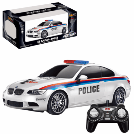 BMW M3 1:18 полицейская машина, с аккумулятором на 4.8V Радиоуправляемый BMW M3 , полицейская машина  - это потрясающий автомобиль, отличающийся высокими показателями проходимости трассы, проложенной на пересеченной местности. Машинка на радиоуправлении станет отличным подарком для юного любителя гонок. Доступен в 3 цветах.В комплекте: 	машинка 	пульт управления 	зарядное устройство 	2 батарейки типа АА для пульта управленияМашинки на радиоуправлении являются одними из первых игрушек, которые показывают ребенку, что некоторые вещи зависят только от него. Это становится своеобразной подготовкой к принятию решений в жизни и развивает такие качества: 	мелкая моторика; 	логика; 	быстрое принятие решений; 	умение брать на себя ответственность; 	концентрация и внимательность.Реальная игрушка, которую можно подержать в руках, отлично заменяет компьютерные игры и виртуальную реальность. Дети открыты всему новому, поэтому прогулка на свежем воздухе с любимой игрушкой пойдет только на пользу.