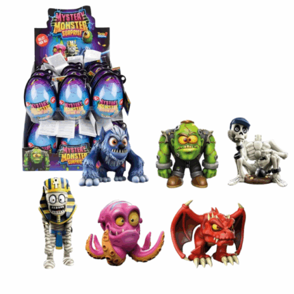 Ou-surpriză cu figurine de colecție „Monștri Mistici” Intră în lumea fantastică a Monștrilor Mistici! Fiecare ou surpriză ascunde o figurină detaliată și colorată, gata să stârnească imaginația copiilor. Ideal pentru colecționare și joacă creativă!Caracteristici:Fiecare ou conține o figurină diferită, cu design unic și detalii captivanteFabricate din plastic rezistent, potrivit pentru cei miciAmbalaj tip ou surpriză – descoperi ce figură primești doar după deschiderePotrivite pentru copii de la 3 ani în susFigurinele pot fi colecționate și schimbate între prieteniBeneficii:Stimulează imaginația și jocul de rolÎncurajează colecționarea și dezvoltarea atențieiOferă bucurie și surpriză la fiecare ou deschis