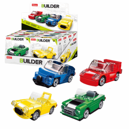 Set de construcție ”Construiește un automobil”, 4 modele, de la 44 pînă la 45 elem. Constructorul Builder este prezentat în sortiment. Fiecare kit este un model interesant și unic care reprezintă un model de automobi.Numărul de piese variază în funcție de set.Constructorul este o jucărie educațională minunată. Un set bun de construcție pentru copii deschide spațiu pentru creativitate, oferă copilului posibilitatea de a-și arăta abilitățile și ajută la dezvoltarea acestora. Produsul este fabricat din plastic ecologic și respectă standardele sanitare și tehnice și standardele de calitate.Setul de construcție Sluban este un cadou minunat pentru un copil. Asamblarea unui set de construcție este o activitate fascinantă atât pentru băieți, cât și pentru fete. Un copil poate construi o mașină, un castel sau o fortăreață cu propriile mâini și apoi să se joace cu ele. Seturile de la producătorul Sluban dezvoltă gândirea logică și percepția tridimensională a copilului.