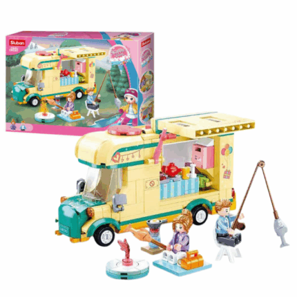 Constructor Girls Dream — «Camper», 314 elem. Cu setul de construcție Sluban "Camper", fetițele pot porni într-o aventură oriunde le poartă imaginația. Rulota oferă ore întregi de joacă creativă și distractivă.Caracteristici: 	Rulota-jucărie este echipată cu funcții realiste pentru jocuri de rol: mobilier, bucătărie și accesorii de gătit. 	Jocul cu acest set de construcție dezvoltă imaginația, gândirea spațială, îndemânarea, coordonarea mișcărilor și motricitatea fină. 	Fiecare piesă este atent concepută, ceea ce face jocul mai realist și captivant.