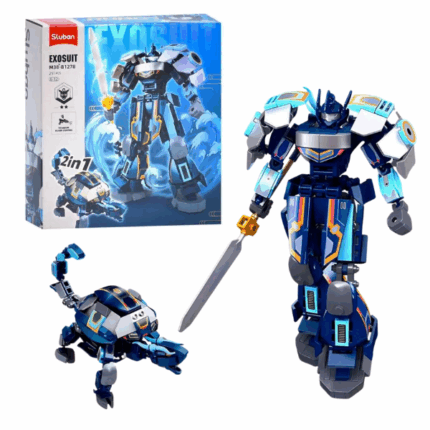 Set de construcție «Robot — Țestoasa neagră 2 în 1», 251 elem. Set de construcție Sluban „Robot - Țestoasa neagră 2 în 1” este un set de construcție captivant, perfect pentru copiii curioși și creativi. Din cele 251 de piese durabile și de calitate, copilul poate construi un robot impunător de 18 cm sau o creatură animalieră fantastică. Include și o figurină pentru jocuri imaginative.Asamblarea dezvoltă motricitatea fină, atenția, răbdarea, logica și imaginația. Piesele sunt compatibile cu seturi ale altor producători cunoscuți și sunt fabricate din plastic sigur pentru copii.Caracteristici: 	Număr piese: 251 	Modele: robot (18 cm) și animal 	Include o figurină 	Material: plastic 	Vârsta recomandată: 6+ 	Instrucțiuni detaliate incluse