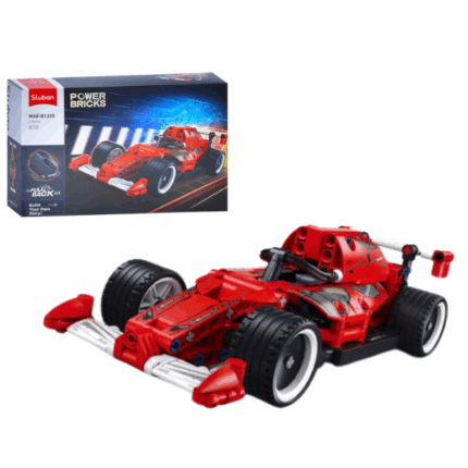 Set de construcție «Mașină Formula 1», 210 elem. Setul de construcție SLUBAN "Mașină Formula 1" este un cadou ideal pentru copiii de peste 6 ani. Cu 210 de piese, cei mici pot construi o mașină de 23,1 cm lungime, dezvoltându-și atenția, gândirea logică și răbdarea.Setul include 210 de piese din plastic durabil și de înaltă calitate. Toate elementele sunt complet compatibile cu seturile de construcție ale altor mărci, ceea ce oferă mai multă libertate pentru creativitate.Caracteristici: 	Mașină (lungime 23,1 cm) 	210 piese 	Ambalată într-o cutie colorată 	Instrucțiuni detaliate incluse 	Potrivit pentru copii de peste 6 ani