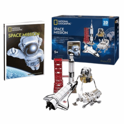 3D puzzle “Misiune spațială”, 80 elemente Puzzle 3D “Misiune spațială”, de la CubicFun este un joc de puzzle foarte interesant pentru întreaga familie.În timul jocului cu  puzzle 3D împreună cu copiii tăi, le poți povesti că “Misiunile spațiale” sunt o parte importantă a explorării spațiului cosmic. Succesul omenirii în misiunile spațiale s-a limitat până acum doar la aterizarea pe Lună, dar oamenii de știință plănifică să trimită oameni pe Marte, un asteroid, Venus și nu numai, doresc să ajungă dincolo de sistemul solar.Puzzle-urile 3D sunt un hobby uimitor care dezvoltă nu numai gândirea logică, abilitățile motorii fine, perseverența și acuratețea, dar învață și o mulțime de lucruri interesante despre univers, în timp ce te distrezi cu familia ta.