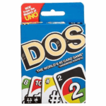 UNO «DOS» Mattel Настольная игра UNO "DOS"У популярной игры UNO появился друг - DOS!В отличие от UNO, карты складываются в 2 колоды, поэтому играть можно одной или двумя картами и получать бонусы.А особые "дикие карты DOS", которые заменяют карты любого цвета, и "дикие карты #", которые подменяют карты с любыми числами, делают игру еще более увлекательной.Избавляйся всех карт, не забывай воскликнуть "ДОС!" и побеждай в игре.В наборе 108 карт и инструкция.Количество игроков: 2 - 4