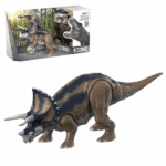 Dinozaur Triceratops cu sunete Descoperă lumea preistorică fascinantă cu figurina Triceratops! Această jucărie realistă, cu părți mobile și detalii atent lucrate, este cadoul perfect pentru micii exploratori și pasionații de dinozauri.Caracteristici: 	Plastic de înaltă calitate, sigur pentru copii 	Membre mobile pentru jocuri dinamice 	Design realist, inspirat de adevărații triceratopși 	Potrivită pentru copii de la 3 ani în susAceastă jucărie stimulează imaginația și interesul pentru istoria naturală.