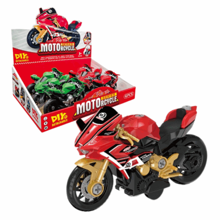 Set DIY «Motocicleta inerțială», 2 modele Motocicleta inerțială (DIY) — un set perfect pentru micii pasionați de mecanică și construcții! Copilul poate asambla și dezasambla motocicleta folosind unelte sigure, dezvoltând abilități motrice și logice.Datorită mecanismului inerțial, motocicleta merge singură înainte — doar împinge-o ușor! 	Caracteristici: 	Funcție DIY: toate piesele pot fi asamblate și dezasamblate 	Mecanism inerțial: motocicleta se deplasează fără baterii 	Include: șuruburi din plastic, piulițe, șurubelniță 	Materiale: plastic durabil și sigur 	Ambalaj: cutie colorată, ideală pentru cadou 	Recomandat copiilor de la 3 aniO jucărie educativă care îmbină distracția cu învățarea!
