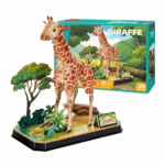 3D puzzle «Girafa», 43 elemente Puzzle 3D "Girafa", de la CubicFun este un joc de puzzle foarte interesant pentru întreaga familie.În timul jocului cu  puzzle 3D împreună cu copiii tăi, le poți povesti că Girafa este cel mai înalt mamifer terestru de pe planetă. Masculii ating o înălțime de 5,7 metri, femelele sunt cu aproximativ un metru mai scurte. Gâtul animalului este neobișnuit de lung, în ciuda faptului că, la fel ca aproape toate celelalte mamifere, au doar șapte vertebre cervicale.Puzzle-urile 3D sunt un hobby uimitor care dezvoltă nu numai gândirea logică, abilitățile motorii fine, perseverența și acuratețea, dar învață și o mulțime de lucruri interesante despre univers, în timp ce te distrezi cu familia ta.O metodă veselă de a cunoaște lumea fascinantă a animalelor sălbatice împreună cu noua colecție de puzzle-uri 3D CubicFun. Modelul un număr mic de piese, însă detaliile puzzle-ului sunt precise, iar copilul nu va avea dificultăți în asamblare. Modelul asamblat este o girafă care stă pe fundalul faunei frumoase a Africii.Materialele de înaltă calitate, împreună cu instrucțiuni clare și detaliate, fac ca acest model să fie ușor de asamblat chiar și pentru începători.Nu este nevoie de lipici sau foarfece pentru a asambla modelul. 