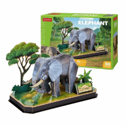 3D puzzle «Elefenat», 42 elemente Puzzle 3D "Elefenatul",, de la CubicFun este un joc de puzzle foarte interesant pentru întreaga familie.În timul jocului cu  puzzle 3D împreună cu copiii tăi, le poți povesti că Elefanții (lat. Elephantidae), sunt o familie din clasa mamiferelor din ordinul proboscis. În prezent, această familie include 3 specii vii. Elefanții africani sunt cele mai mari mamifere terestre.Puzzle-urile 3D sunt un hobby uimitor care dezvoltă nu numai gândirea logică, abilitățile motorii fine, perseverența și acuratețea, dar învață și o mulțime de lucruri interesante despre univers, în timp ce te distrezi cu familia ta.O metodă veselă de a cunoaște lumea fascinantă a animalelor sălbatice împreună cu noua colecție de puzzle-uri 3D CubicFun. Modelul un număr mic de piese, însă detaliile puzzle-ului sunt precise, iar copilul nu va avea dificultăți în asamblare. Modelul asamblat este un elefant care stă pe fundalul faunei frumoase a Africii.Materialele de înaltă calitate, împreună cu instrucțiuni clare și detaliate, fac ca acest model să fie ușor de asamblat chiar și pentru începători.Nu este nevoie de lipici sau foarfece pentru a asambla modelul.Puzzle-ul are 42 de elemente.