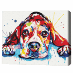 Pictură pe numere 30*40 сm (fără cutie) – Cel mai iubit din curcubeu Setul include: 	pânză de bumbac cu o diagramă numerotată a imaginii, pe o ramă de lemn 	 3 perii de diferite grosimi 	 vopsele acrilice numerotate 	 monturi pentru fixare pe perete