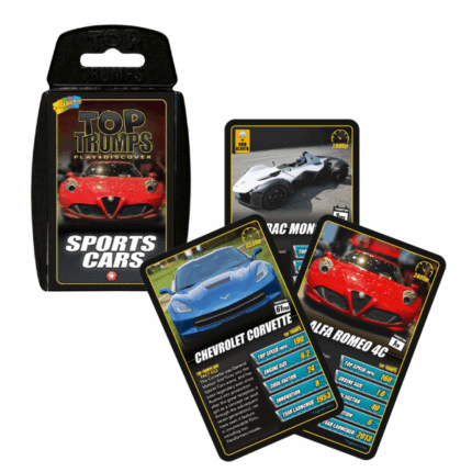 Настольная игра Top Trumps «Спортивные автомобили» (англ.) Погрузитесь в мир скорости, стиля и адреналина с карточной игрой Top Trumps – Спортивные автомобили! Вас ждёт подборка самых мощных, быстрых и роскошных машин со всего мира — от культового Ferrari и Lamborghini до современных суперкаров, поражающих воображение.На каждой из 30 карт вы найдёте впечатляющие характеристики автомобилей, включая максимальную скорость, разгон до 100 км/ч, мощность двигателя, цену и редкость. Узнайте, какой автомобиль самый быстрый, самый дорогой или самый редкий — и побеждайте своих соперников, выбирая лучшие параметры!Характеристики игры:● Количество игроков: от 2● Время игры: около 15 минут● Подходит для игроков от 6 лет