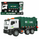 1:10 Инерционный Мусоровоз (свет / звук) Мусоровоз "Friction Sanitation Truck" в масштабе 1:10 – это реалистичная модель спецтехники для детей, которые любят играть с большими машинами. Благодаря инерционному движению, грузовик можно запустить легким толчком, что придает игре динамичность и увлекательность. Световые и звуковые эффекты создают атмосферу настоящей работы спецтехники, а функциональный насос и открывающиеся двери добавляют интересные игровые возможности. Мусоровоз изготовлен из прочного пластика, что делает его безопасным и долговечным для активной игры.Польза для ребенка:Игрушка помогает развивать мелкую моторику, координацию движений и сенсорное восприятие благодаря инерционному механизму и светозвуковым эффектам. В процессе игры дети учатся понимать основы механики, развивают внимание и логическое мышление. Возможность открывать двери и использовать подъемный механизм также способствует развитию воображения, обучая ребенка элементам ролевой игры, связанным с важными профессиями.